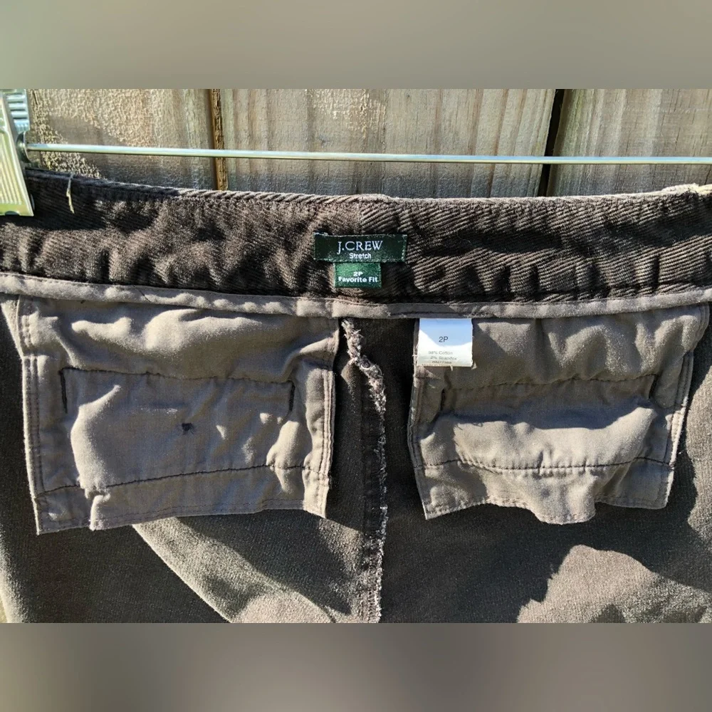 J. Crew Favorite Fit Stretch Cord Trousers Dark Brown Petite 2